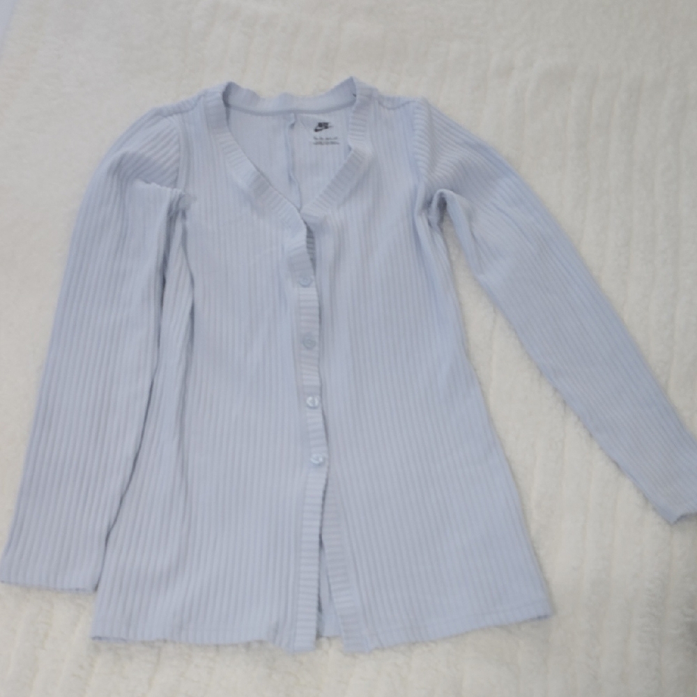 Nike Sky Blue Ribbed Cardigan